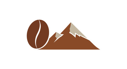 Coffee Bean and Mountain Logo Design.
