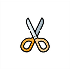 Scissors cutting through white paper in a craft project, creating a clean and precise cut with a sense of creativity and precision.