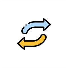 Arrows showing circular movement representing process or flow on white backdrop, symbolizing cycle, exchange, or rotation, conveying dynamic motion and continuity.