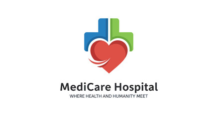 Medicare Hospital Logo Featuring a Heart and Cross Symbol.