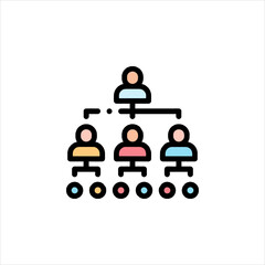 Organization chart displays hierarchy of employees within company, showing reporting structure and team relationships in a clear and concise manner.