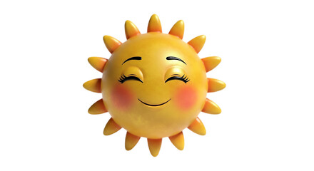 Sunny Delight Cartoon Sun Character Bringing Joy Radiance Symbolizing Happy Days Summertime on transparent background