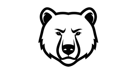 Bold and graphic bear head illustration for apparel, branding and wildlife design elements