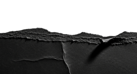Abstract Black Paper Torn Edge Texture Graphic Dark Backdrop Fine Art Photo Black Background on transparent background