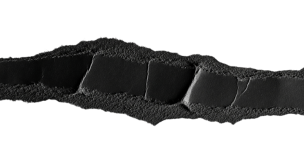 Black Texture Close Up Ripped Paper Edges Material Design Background Modern Abstract Dark on transparent background