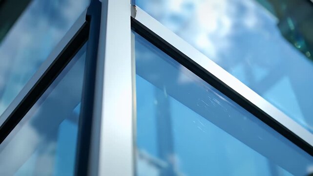 Modern architectural lines reflect a clear blue sky with wispy clouds, suggesting growth and forward thinking in urban environments.