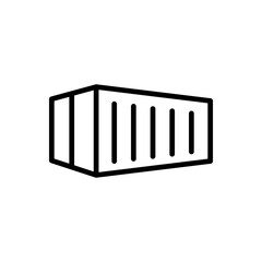 Outline shipping container cargo transport line art icon
