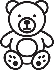 PrintSimple outline drawing of a cute teddy bear sitting
