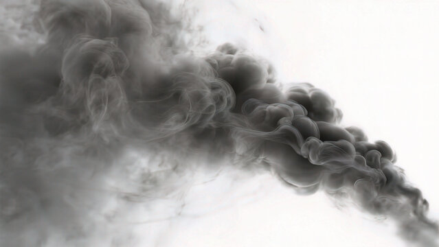  swirling gray smoke against white background