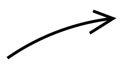 Collection of Hand-Drawn Arrow Icons. Abstract Grunge Scribble, Chalk Texture, and Brush Stroke Lines in Curved Up and Down Directions. Vector Illustration