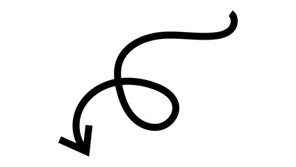 Collection of Hand-Drawn Arrow Icons. Abstract Grunge Scribble, Chalk Texture, and Brush Stroke Lines in Curved Up and Down Directions. Vector Illustration