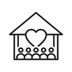 Community Heart House Icon - Love & Support Group
