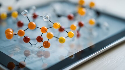 Molecular Structure Model on Digital Tablet Surface for Science Study