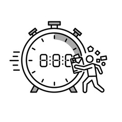 Person racing against time with a stopwatch.