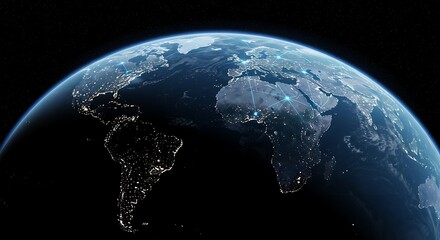 Obraz premium View of Earth from space with glowing horizon