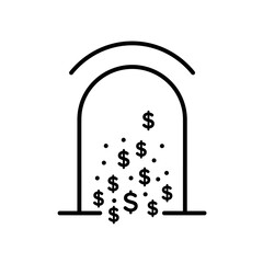 Money Falling Inside A Glass Dome Symbolizing Financial Protection.