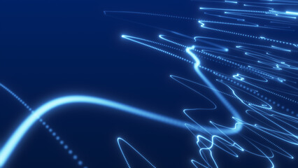 Abstract glowing bright magical energy lines on a black background