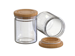 Multipurpose clear glass bottle with lid and can be placed sideways with the lid placed on the side