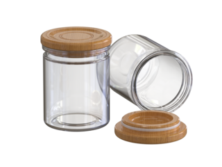 Multipurpose clear glass bottle with lid and can be placed sideways with the lid placed on the side