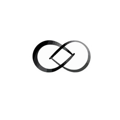 Geometric infinity logo black minimal corporate design vector for business branding and tech identity