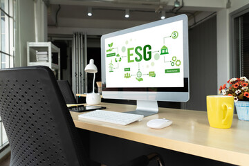 ESG environmental social governance policy for modish business to set a standard to achieve high ESG score