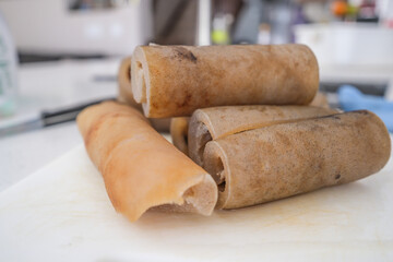 Raw Nigerian cowskin Ponmo for cooking