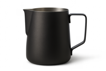 Matte black stainless steel milk frothing pitcher
