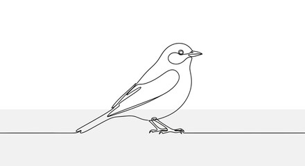 Elegant simplicity single line illustration of a bird creating a minimalist artwork