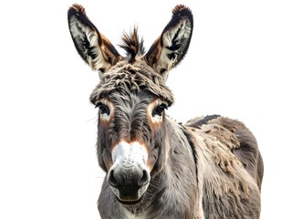 Fototapeta premium Close-up portrait of a friendly-looking donkey with distinctive features