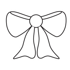 Illustration of a outline ribbon icon. Beauty, decoration, ornament, woman, gift.