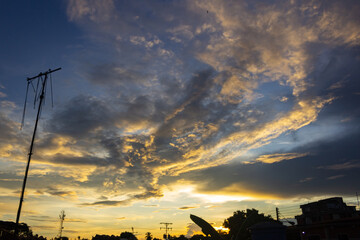 beautiful sky and clouds at sunset