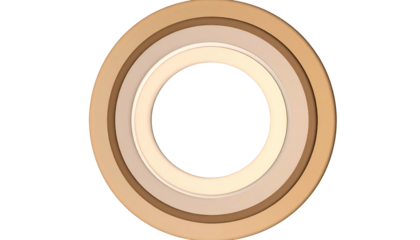 Concentric circles gradient of light brown, tan, and beige against a black background