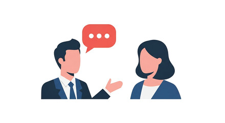 Man and woman in a professional business conversation discussing ideas and strategy