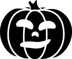 Obraz premium Halloween Pumpkin with face silhouette.