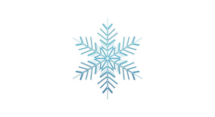Delicate intricate snowflake design in icy blues on pristine white backdrop creates winter's allure