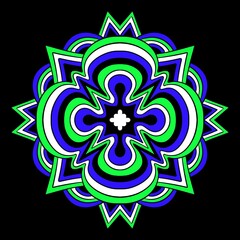 Ornamental mandala rounded color pattern