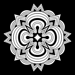 Ornamental mandala rounded color pattern