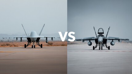 Fighter jet showdown air force base action photography military environment ground perspective aviation concept