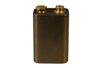 9 volt battery providing power and energy on transparent background