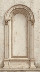 Obraz premium Elegant Arched Niche with Decorative Columns and Textured Wall