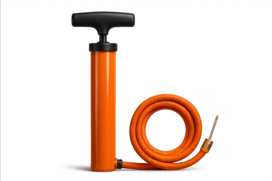 Orange manual air pump inflating sports balls - Powered by Adobe