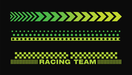Set of Simple Car Stripes and Racing Decals – Vector racing line designs, sport vinyl stickers, and automobile decoration elements perfect for car wraps, motorsport graphics, and vehicle customization