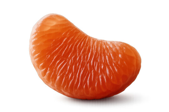 Fresh orange segment showing juicy texture