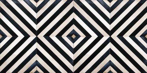 Fototapeta premium Geometric black and white striped pattern creating a modern and dynamic visual effect.