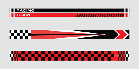 Black and Red Racing Stripe Vector for Cars – Collection of car decals, vinyl stickers, and sport stripe designs suitable for vehicle wraps, racing visuals, and automotive decoration.