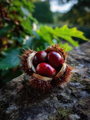 chestnuts on the ground