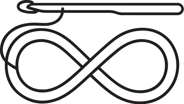 Crochet Hook Forming Infinity Loop Vector Illustration.eps