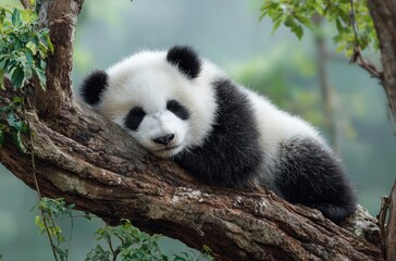 Obraz premium giant panda in tree