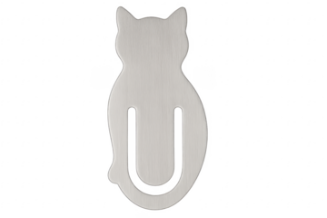 Metal cat silhouette bookmark on transparent background