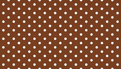 Seamless pattern of white polka dots on a rich brown background